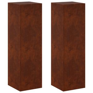 vidaXL V&auml;xtst&auml;ll 2 pcs Rostig 30 x 30 x 100 cm V&auml;derbest&auml;ndig st&aring;l