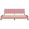 vidaXL Bed Frame with LED without Mattress "Hanko" Pink 200x200 cm Velvet