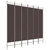 vidaXL Rumsavdelare 6 paneler brun 240x220 cm tyg