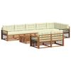 vidaXL Utomhussoffset med kudde 9 pcs Naturlig och Gr&auml;dde
