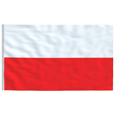 vidaXL Polens flagga och flaggstång 5,55 m aluminium