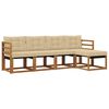 vidaXL Utomhussoffset 5 st Naturlig och Beige