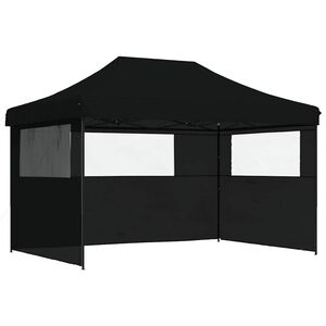 vidaXL Pop-Up hopf&auml;llbart partyt&auml;lt med 3 sidov&auml;ggar svart