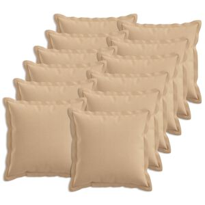 vidaXL Kudd&ouml;verdrag 12 st HOUTEN Gr&auml;ddvit 40 x 40 cm Faux Linne