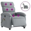 vidaXL Elektrisk massagef&aring;t&ouml;lj ljusgr&aring; tyg
