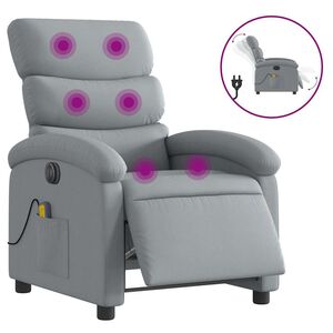 vidaXL Elektrisk massagef&aring;t&ouml;lj ljusgr&aring; tyg