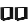 vidaXL V&auml;gghylla kubformad 2 st svart 30x15x30 cm