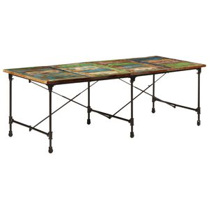 vidaXL Matbord 220x90x77 cm massivt &aring;tervunnit tr&auml;