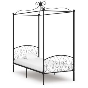 vidaXL S&auml;nghimmel utan madrass svart metall 100x200 cm