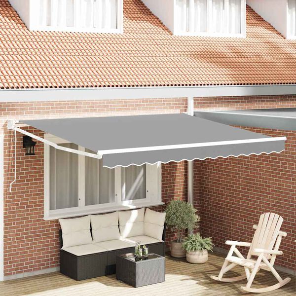 vidaXL Utf&auml;llbar markis Vit 350 x 250 cm Aluminium