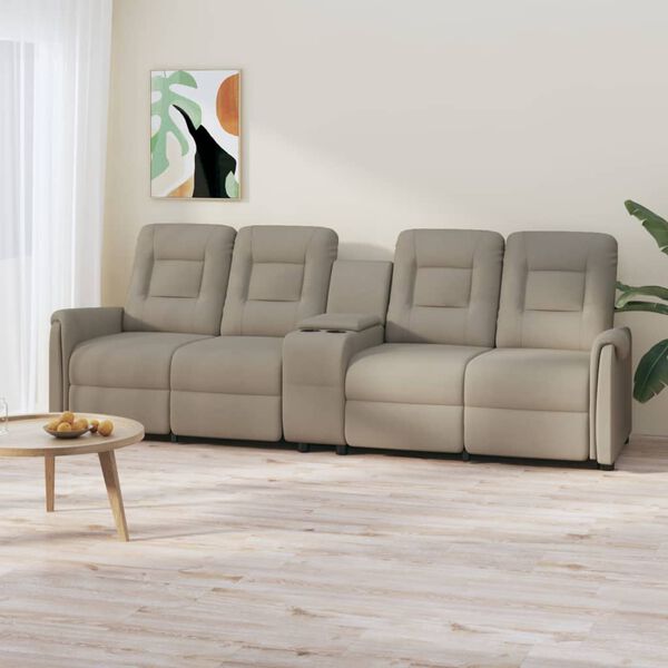 vidaXL Massagefåtölj med kopphållare 4-sits ljusgrå