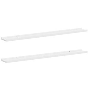 vidaXL V&auml;gghyllor 2 st vit 100x9x3 cm