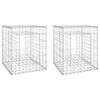 vidaXL Gabionkorgar 2 st stolpformade 50x50x60 cm j&auml;rn