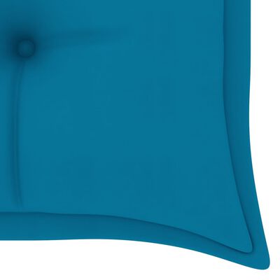 vidaXL Bataviabänk med ljusblå dyna 150 cm massiv teak