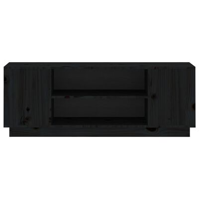 vidaXL Tv-bänk svart 110x35x40,5 cm massiv furu