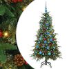 vidaXL Plast Hingad Julgran med 150 LED-lampor Gr&ouml;n 150 cm PE och PVC