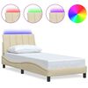 vidaXL Bed Frame without Mattress "Hanko" Cream 90x200cm Fabric