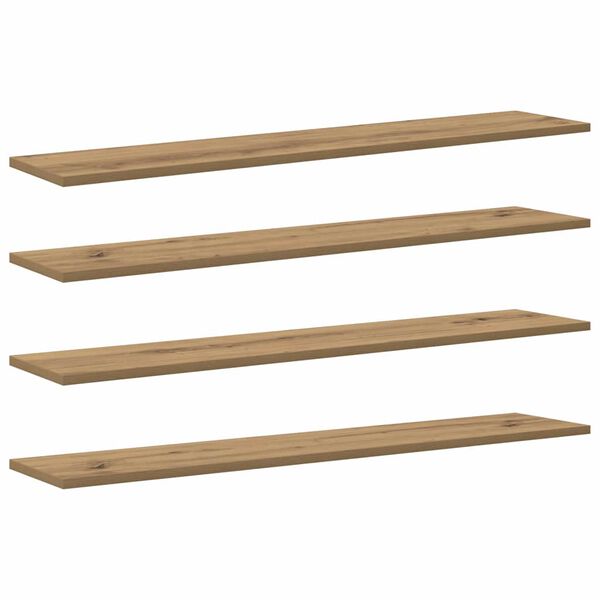 vidaXL Bokhylla Br&auml;da 4 pcs Brun 100 x 20 x 1,5 cm Konstruerat tr&auml;