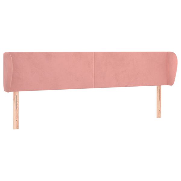 vidaXL S&auml;nggavel med kanter rosa 183x23x78/88 cm sammet