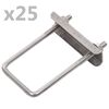 vidaXL U-koppling f&ouml;r staketstolpe 60x40 mm 25 set