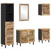 vidaXL Badrumssk&aring;psset 5 st Naturlig 38 x 33 x 160 cm Massivt mangotr&auml;