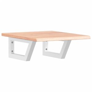 vidaXL V&auml;ggmonterad handfatshylla st&aring;l och massiv ek