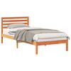 vidaXL S&auml;ngram med huvudgavel Vaxbrun 80 x 220 cm Massiv furu