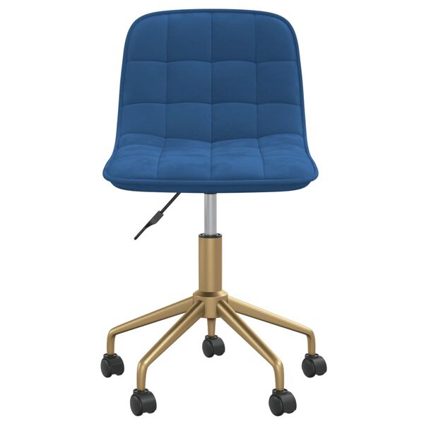 vidaXL Snurrbara matstolar 2 st bl&aring; sammet