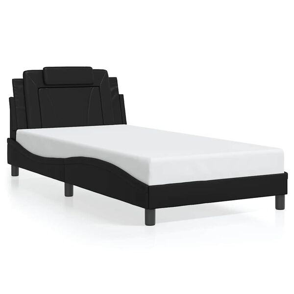 vidaXL Bed Frame "Viana" without Mattress Black 100x203 cm Faux Leather