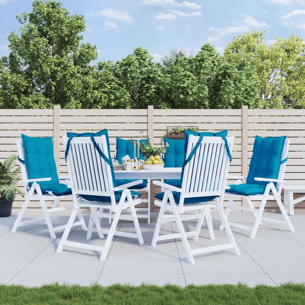 vidaXL Stolsdynor f&ouml;r stolar med h&ouml;g rygg 6 st ljusbl&aring; oxfordtyg