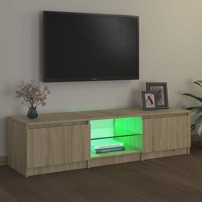 vidaXL TV-bänk med LED-belysning sonoma-ek 140x40x35,5 cm