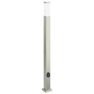 vidaXL Pollare med uttag 110 cm rostfritt st&aring;l IP44