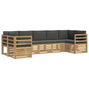 vidaXL Sektionsoffgrupp 7 pcs Vit och antracit 304 x 126,5 x 73 cm