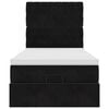 vidaXL Ottoman s&auml;ngram med madrasser svart 100x200 cm sammet