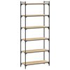 vidaXL Bokhylla 6 hyllplan sonoma-ek 80x30x188 cm konstruerat tr&auml;