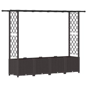 vidaXL Upph&ouml;jd B&auml;dd med Spalj&eacute; och Tak Brun 203 x 40 x 136 cm PP