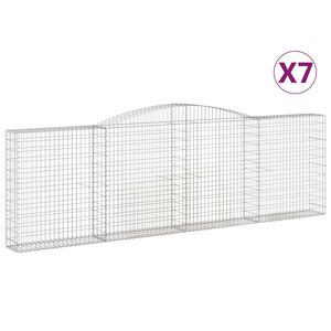 vidaXL Gabioner b&aring;gformade 7 st 400x30x120/140 cm galvaniserat j&auml;rn