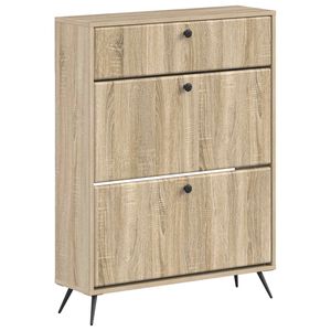 vidaXL Skosk&aring;p BREDA 78 x 24 x 103 cm Konstruerat tr&auml; Sonoma-ek