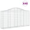 vidaXL Gabioner b&aring;gformade 40 st 200x30x100/120 cm galvaniserat j&auml;rn