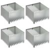 vidaXL Kant f&ouml;r gr&auml;smatta 4 pcs 60 x 60 x 35 cm St&aring;l Silver