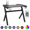 vidaXL Gamingskrivbord LED med Y-formade ben svart 110x60x75 cm