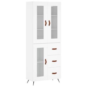 vidaXL H&ouml;gsk&aring;p vit 69,5x34x180 cm konstruerat tr&auml;