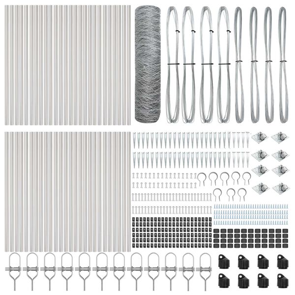 vidaXL St&auml;ngselstolpe Silver 100 x 0,5 m (50 mm n&auml;t) St&aring;l