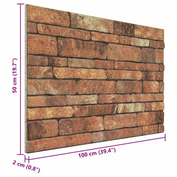 vidaXL V&auml;ggpaneler 10 pcs Brun och vit 100 x 50 cm EPS Skum