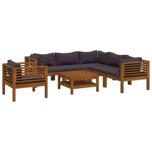 vidaXL Loungegrupp f&ouml;r tr&auml;dg&aring;rden med dynor 7 delar massivt akaciatr&auml;