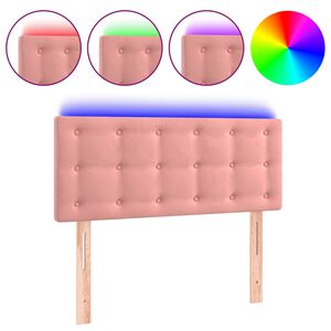 vidaXL S&auml;nggavel LED rosa 100 x 5 x 78/88 cm sammet