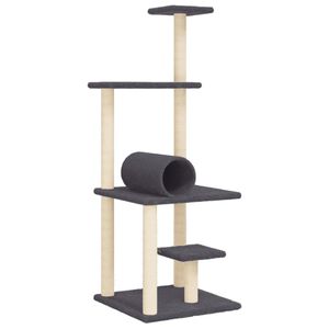 vidaXL Kl&ouml;str&auml;d med sisalpelare m&ouml;rkgr&aring; 136 cm