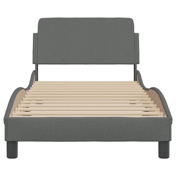 vidaXL Bed Frame "Dover" Dark Grey 80x200 cm Fabric