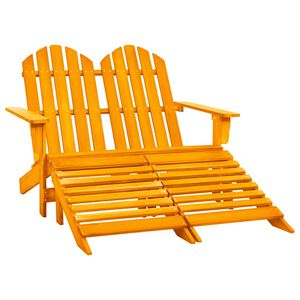 vidaXL Adirondackstol med fotpall 2-sits grantr&auml; orange