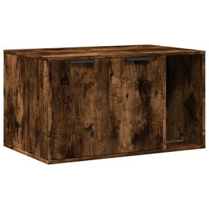 vidaXL Skåp för kattlåda rökfärgad ek 80x50x45 cm konstruerat trä